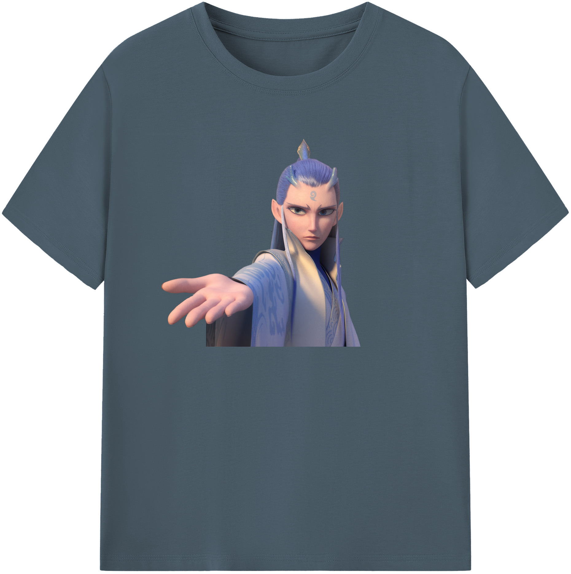（画像用） Ne Zha 2 ナタ 魔童の大暴れ 綿100％半袖Tシャツ（フロントプリント）